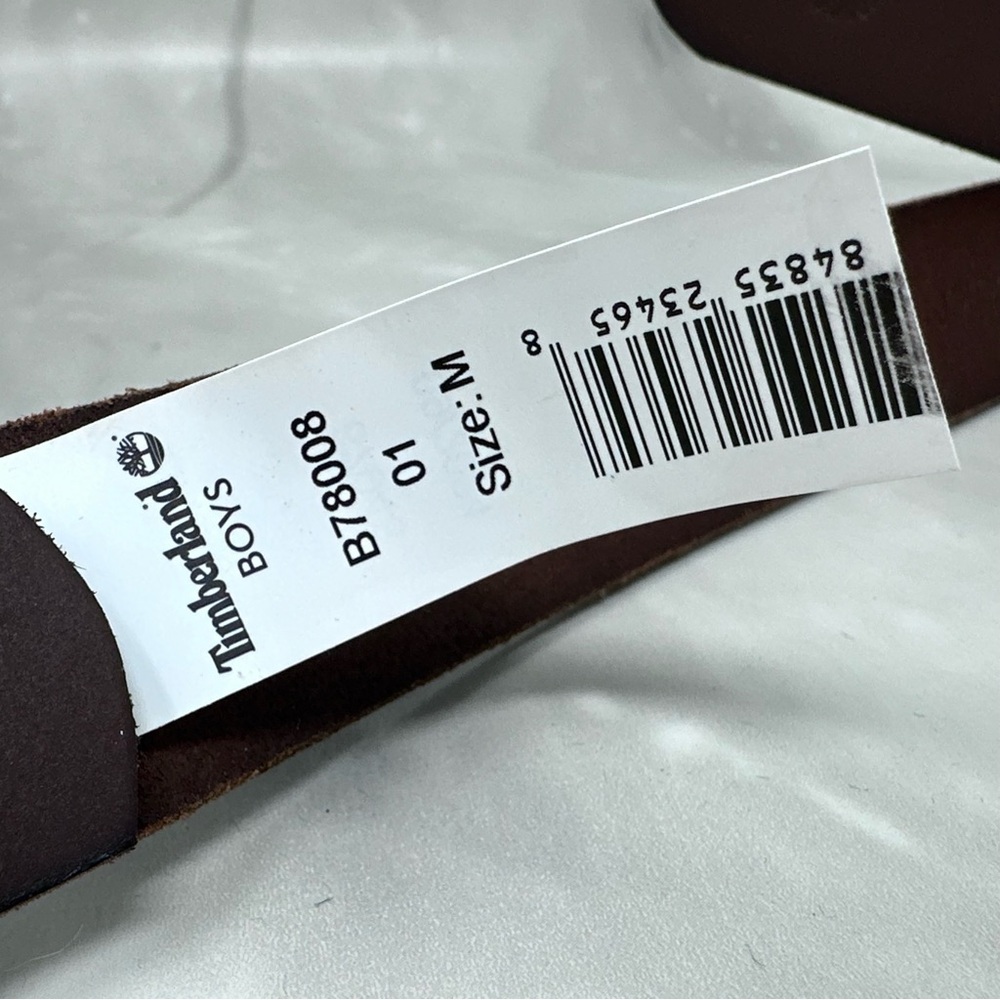 Timberland Boys Medium 26-28 Brown Leather Belt - Picture 5 of 6